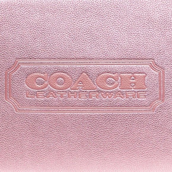 Coach Large Metallic Barbie Pink Tech Pouch NWT Zipper Purse Ipad Phone tablet - Picture 2 of 7